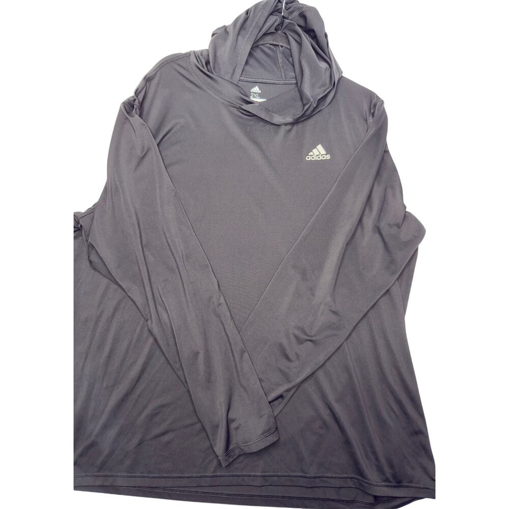 Adidas Mens 2XL Black Lightweight Performance Pullover Hoodie Athletic